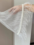 Feather  lace sleeves