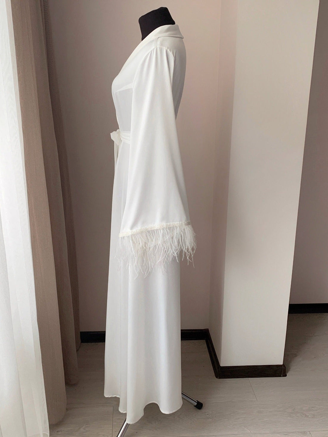 Ostrich feather bridal robe 