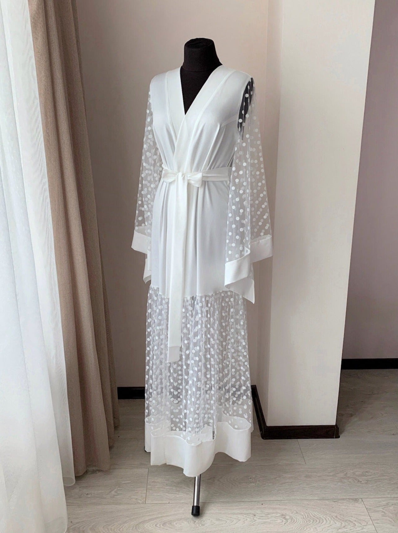 sheer bridal robe