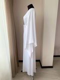 Long bridal robe white