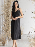 black satin nightgown