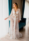 lace bridal robe train