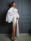 bridal robe with wide sleeves