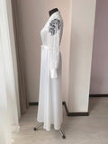 long bridal robe lace sleeves