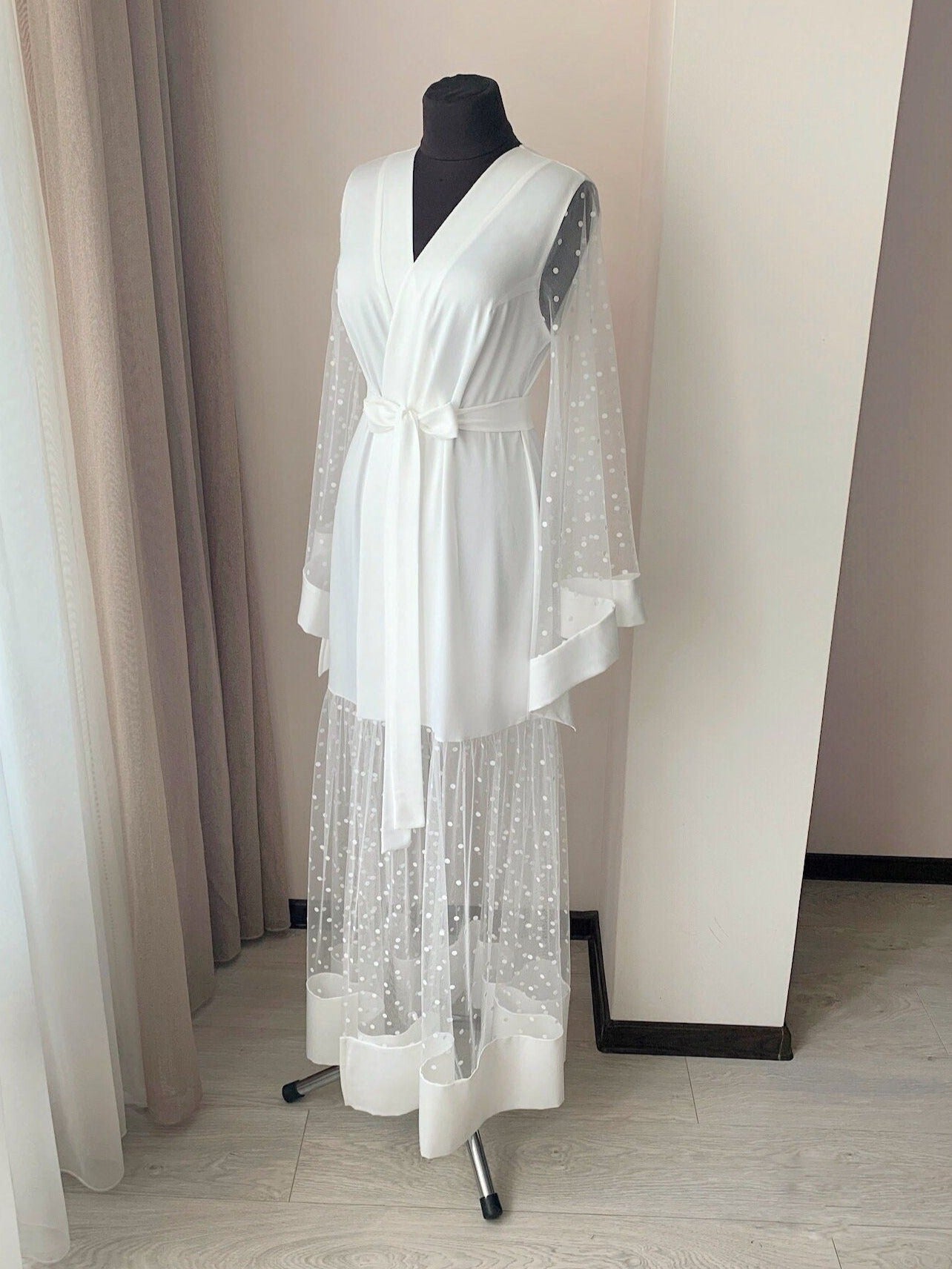 sheer bridal robe