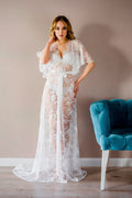 long white lace robe