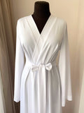 white silk robe bride